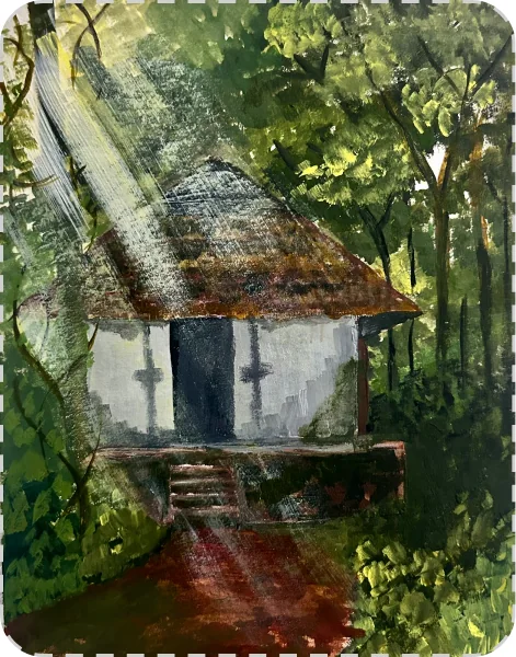 Forest Cottage Painting