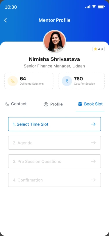 Booking stepper