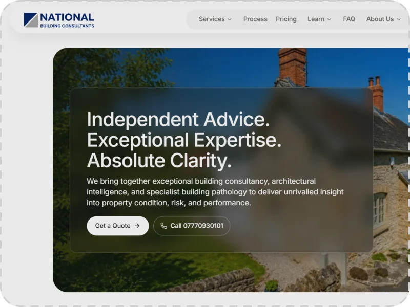 Website design for a UK building consultancy