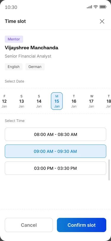 Time slot selection