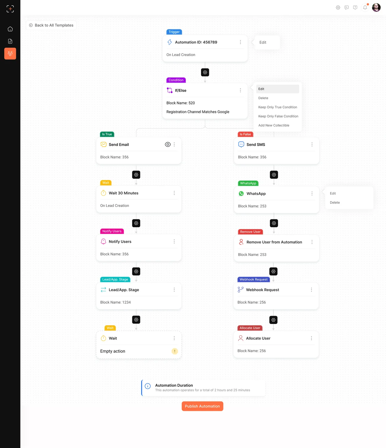 Automation module node builder