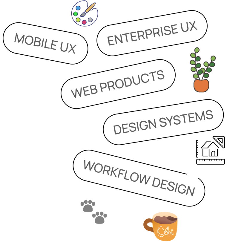 things I'm into: mobile UX, enterprise UX, web products, design systems, workflow design