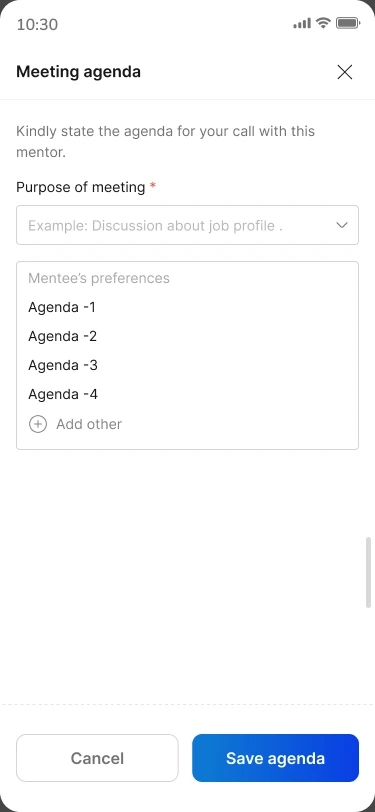 Meeting agenda with suggestions