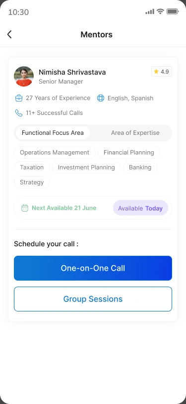 One-on-one or group session choice