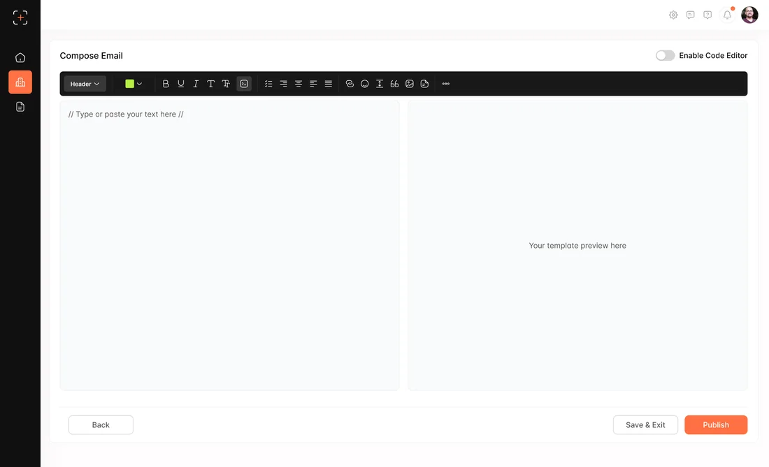 Compose email editor