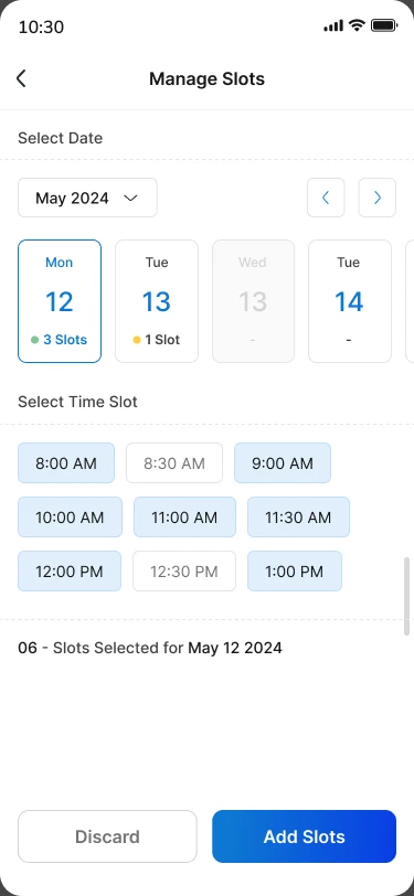 Manage slots